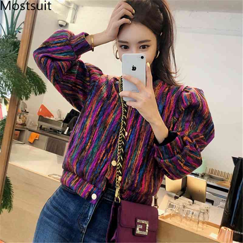 Korean Rainbow Multicolor Women Coats Jackets Lantern Sleeve O-neck Single Breasted Buttons Loose Fashion Female Tops 210518, Khaki
Korean Rainbow Multicolor Women Coats Jackets Lantern Sleeve O-neck Single Breasted Buttons Loose Fashion Female Tops 210518, Khaki