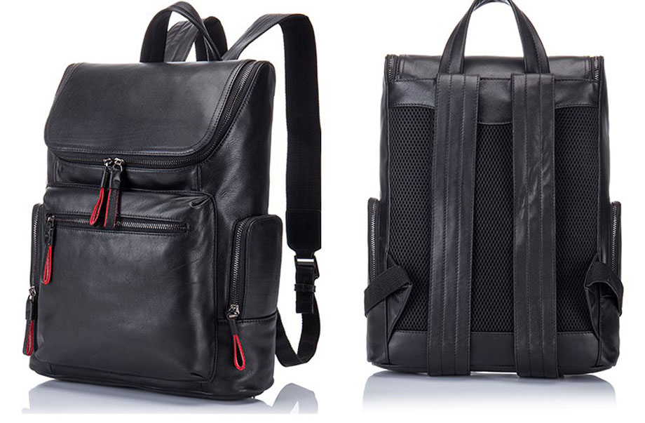 Unisex Leather backpack 34cm Medium size Outdoor travelling casual fashion bags two patterns to choose