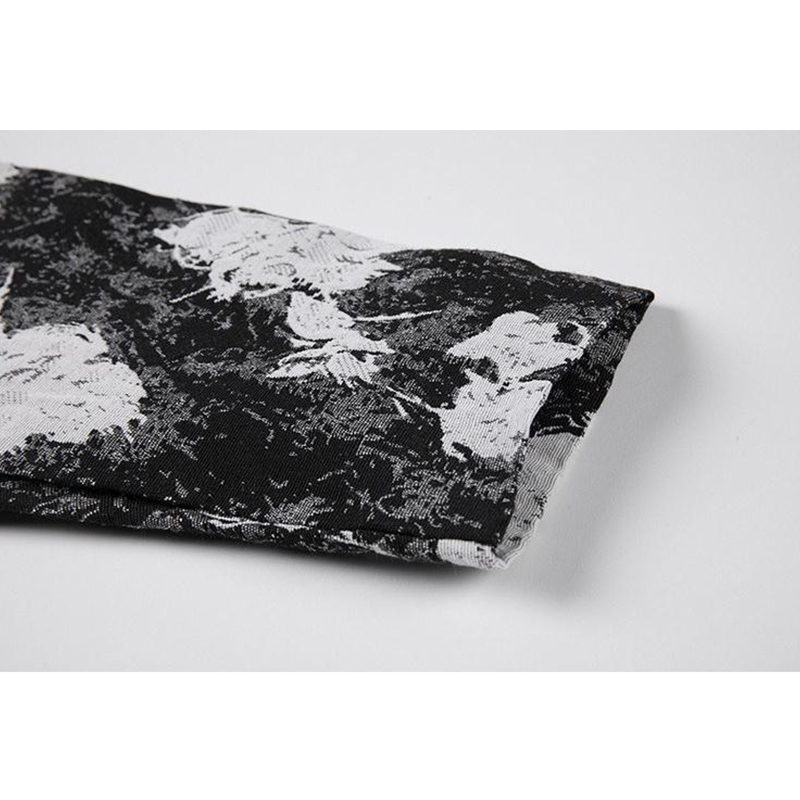 Dark Tie Dye Blazer Jacket V Neck Long Sleeve Oversized Streetwear Coat Stylish Vintage Gothic Casual Ins Outwear Tide Female 210430