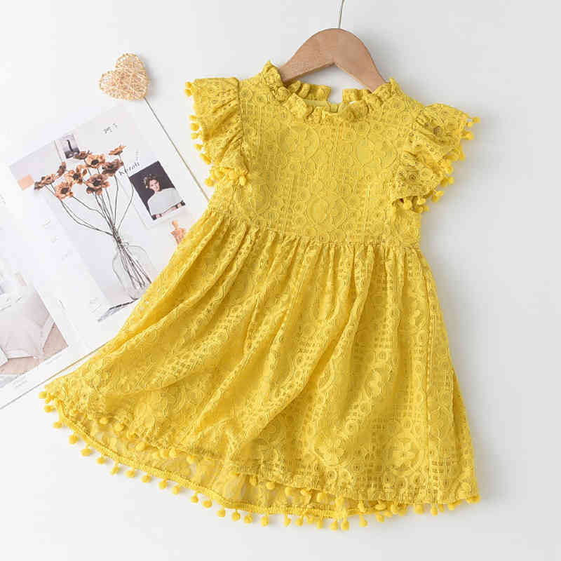 Summer Girls Dress Princess Kids es for Causal Wear Floral Children's Clothing Vestido Robe Fille 210429