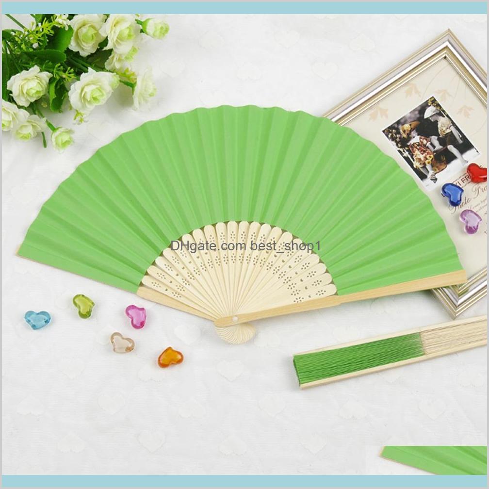 Home Garden Festive Event Favor 50Pcs Personalised Engraved Folding Hand Paper Fan Fold Vintage Fans Outdoor Wedding Baby Shower 9