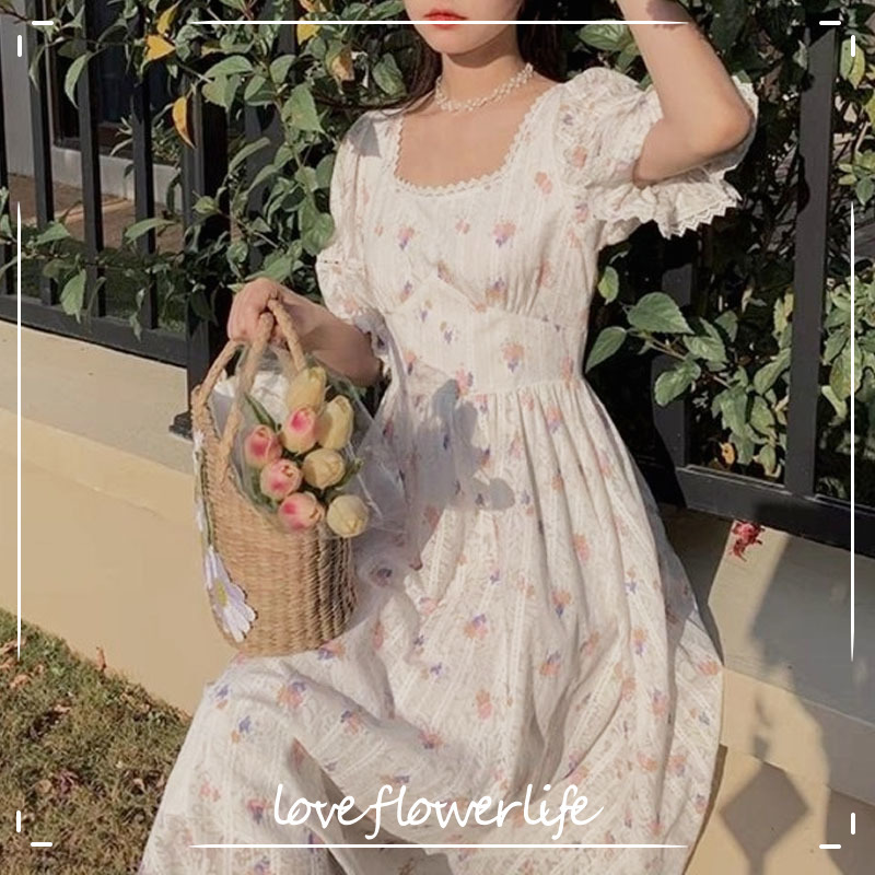 Summer Kawaii Elegant Dress Women Square Collar Floral Sweet Dress Beach Party Dress for Females Korean Style Office Lady 210521, As picture
Summer Kawaii Elegant Dress Women Square Collar Floral Sweet Dress Beach Party Dress for Females Korean Style Office Lady 210521, As picture