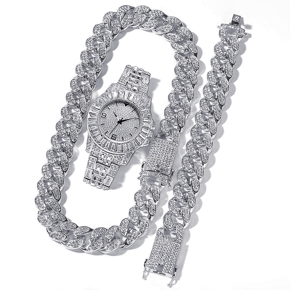 Iced Out Watch for Men Women Hip Hop Rapper Miami Cuban Chain Gold Necklace Paved Rhinestones Bling Watch Set Men Jewelry Chokerg, A3 gold
Iced Out Watch for Men Women Hip Hop Rapper Miami Cuban Chain Gold Necklace Paved Rhinestones Bling Watch Set Men Jewelry Chokerg, A3 gold