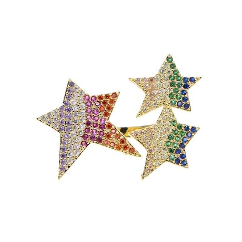 Cluster Rings Sparking Bling Cz Paved Star 3 Colors Rainbow Blue White Zirconia High Qualit Open Cocktail Ring
Cluster Rings Sparking Bling Cz Paved Star 3 Colors Rainbow Blue White Zirconia High Qualit Open Cocktail Ring