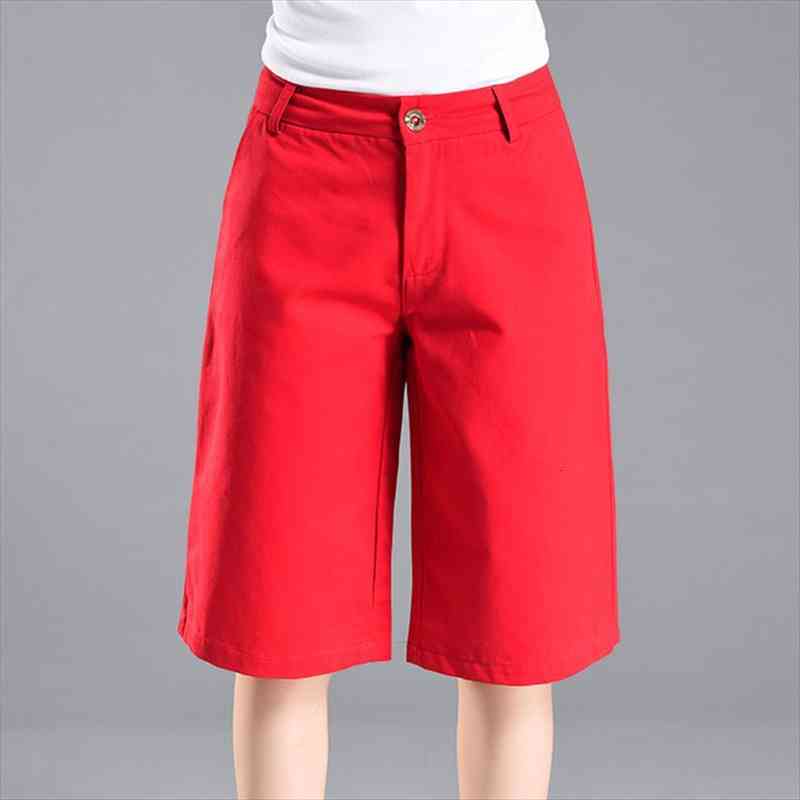 knee length casual solid women shorts wide leg high waist lady summer half long woman, White;black
knee length casual solid women shorts wide leg high waist lady summer half long woman, White;black