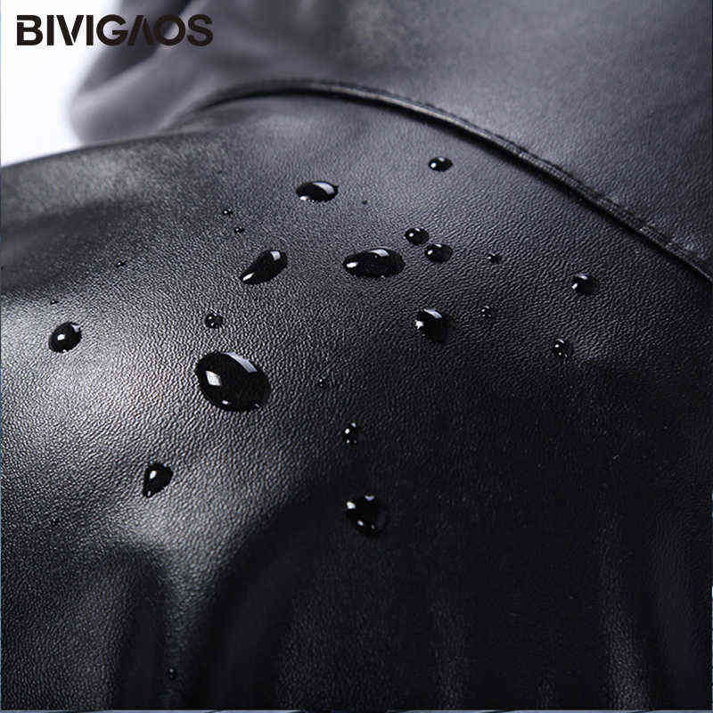 BIVIGAOS Womens Autumn Winter High Waist PU Leather Leggings Pants Sexy Black Warm Female Shinny Elastic Trousers Women 211115
