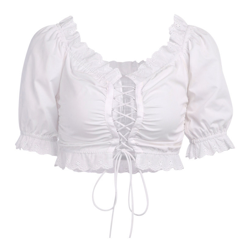 Paris Girl Fashion Lace Up Short Slash Neck Crop Top Spring and Summer Solid Color Fresh Sweet Wind Sleeve Women's 210524, White
Paris Girl Fashion Lace Up Short Slash Neck Crop Top Spring and Summer Solid Color Fresh Sweet Wind Sleeve Women's 210524, White