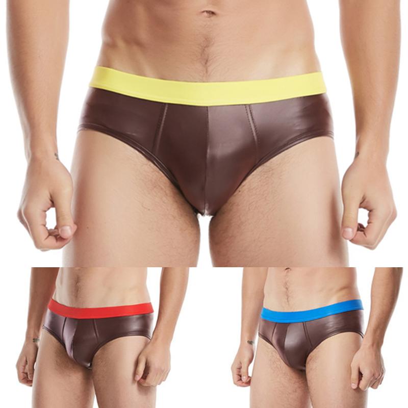 Underpants Fashion Leather Briefs Gays Seamless Bikini Thongs Elastic Man Panties Imitates Shorts Knickers Sexy Men's Underwear, Black;white
Underpants Fashion Leather Briefs Gays Seamless Bikini Thongs Elastic Man Panties Imitates Shorts Knickers Sexy Men's Underwear, Black;white