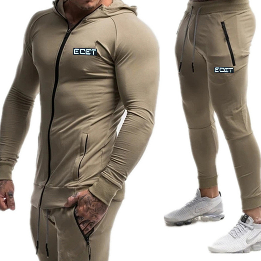 new muscle autumn and winter fitns outdoor training running long sve coat men's sports leisure set, Gray
new muscle autumn and winter fitns outdoor training running long sve coat men's sports leisure set, Gray