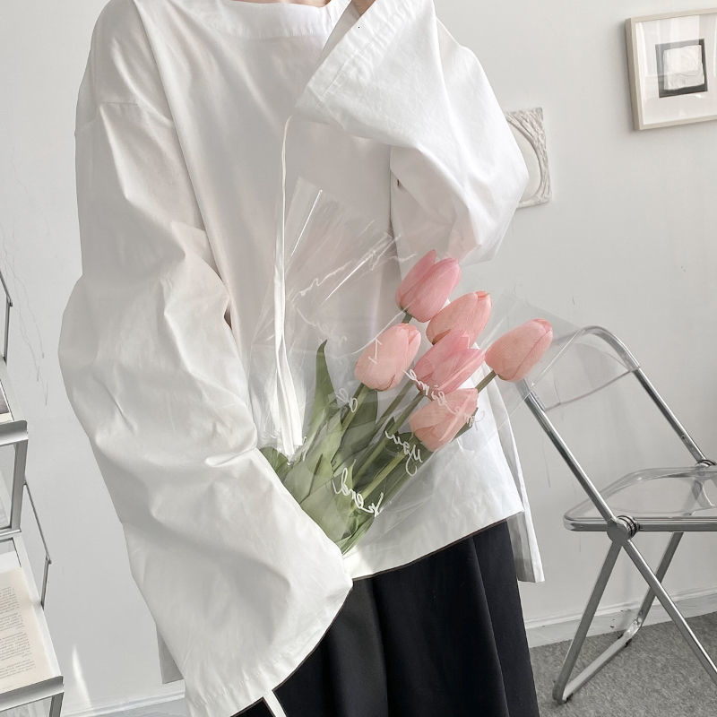 IEFB Spring Men's Wear Korean Fashion Round Neck Pullover Tops Loose Deconstruction Wrinkled Long Sleeve Shirt Loose 9Y6130 210524