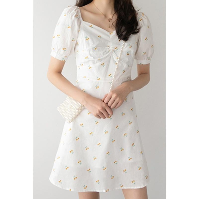 Casual Dresses Women White Cherry Dress Female Summer Waist Thin Temperament Square Collar Elegant Mini Party Festival Cutey Romantic Top, Black;gray
Casual Dresses Women White Cherry Dress Female Summer Waist Thin Temperament Square Collar Elegant Mini Party Festival Cutey Romantic Top, Black;gray
