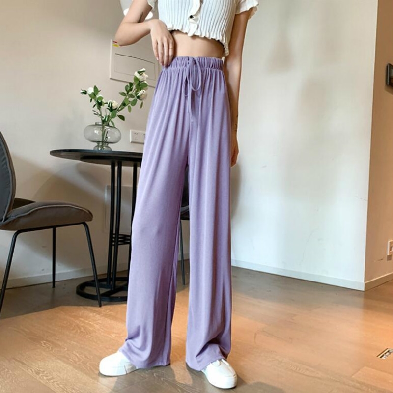 Slacks Women' Loose Summer Pants Soft Ice Silk Ankle-Length Black Wide Leg Grey Khaki Women High Waisted Trousers 210603, Full red
Slacks Women' Loose Summer Pants Soft Ice Silk Ankle-Length Black Wide Leg Grey Khaki Women High Waisted Trousers 210603, Full red