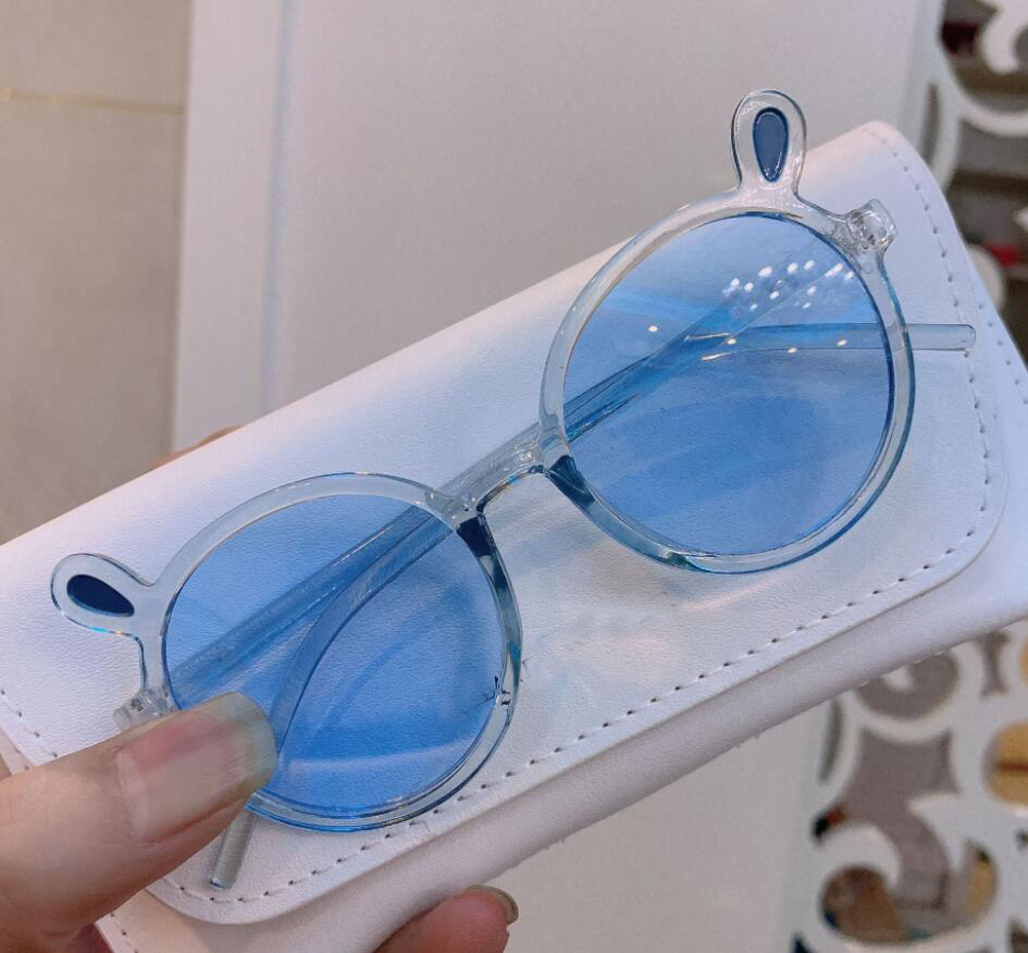 summer Trendy children's travel, cycling sunglasses fashion cute ears round frame glasses transparent cartoon kid boy girl Ski mountaineer beache