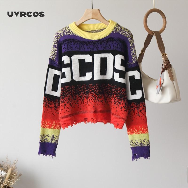 Women's Sweaters O-neck Letter Streetwear Women Autumn Casual Tassel Knitted Pullovers