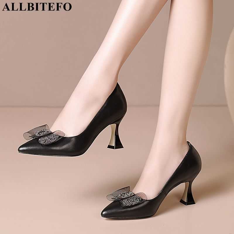 ALLBITEFO size 33-43 bow design soft genuine leather high heels fashion sexy women heels shoes party wedding shoes 210611, As picture
ALLBITEFO size 33-43 bow design soft genuine leather high heels fashion sexy women heels shoes party wedding shoes 210611, As picture