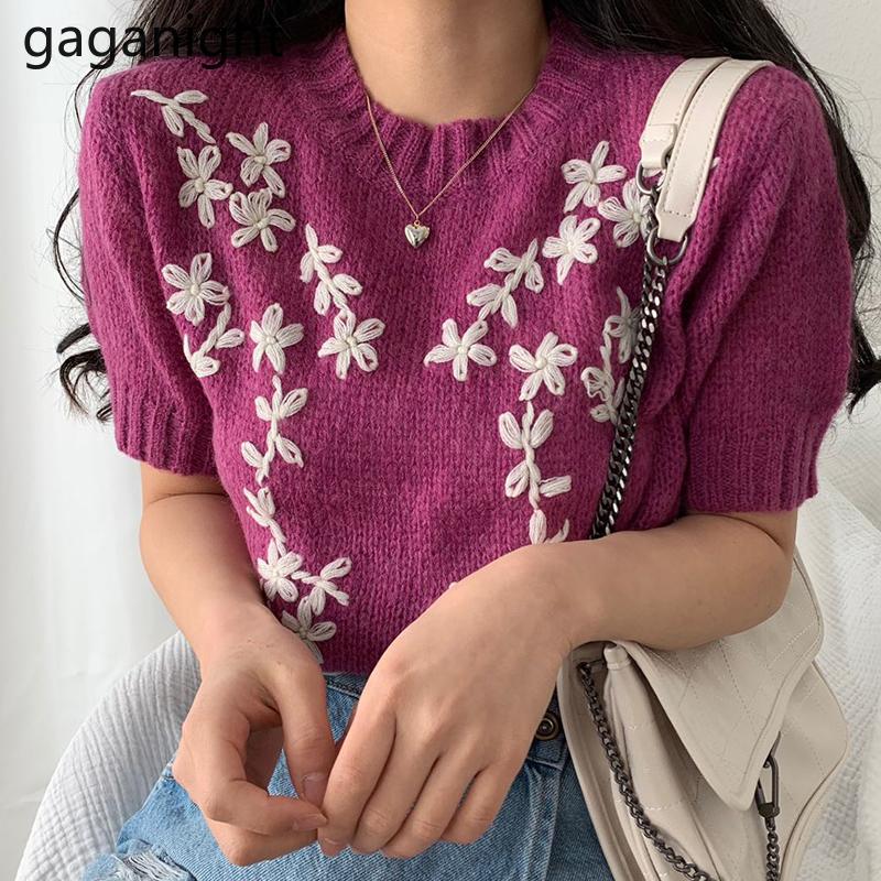 Women's Sweaters Gaganight Fashion Flower Embroidery Short Sleeve Sweater Summer Chic Girls Sweet Vintage Loose Thin Knitted Pullover Tops 2, Orange
Women's Sweaters Gaganight Fashion Flower Embroidery Short Sleeve Sweater Summer Chic Girls Sweet Vintage Loose Thin Knitted Pullover Tops 2, Orange