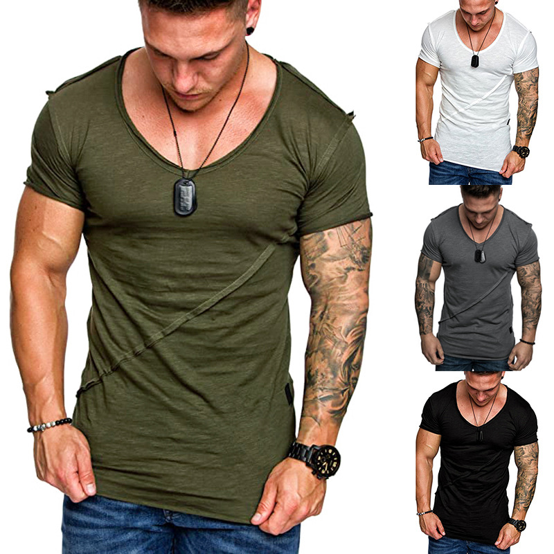 T Shirt Tees Men V Neck Summer Men's T-shirt Patchwork Short Sleeve Cotton Blend tshirt Fashion Casual Trendy Clothing, White;black
T Shirt Tees Men V Neck Summer Men's T-shirt Patchwork Short Sleeve Cotton Blend tshirt Fashion Casual Trendy Clothing, White;black