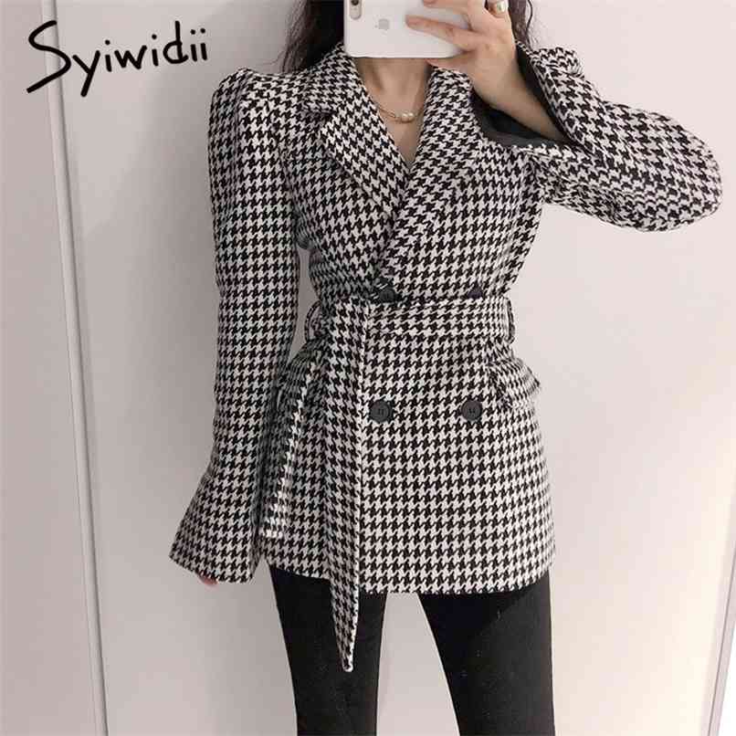 plaid blazer feminino women with belt pockets lace up korean style coat office lady jacket harajuku blazers 210607, Black
plaid blazer feminino women with belt pockets lace up korean style coat office lady jacket harajuku blazers 210607, Black