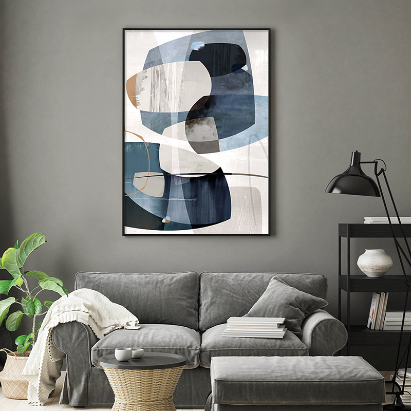 Abstract Blue Marble Poster Canvas Paintings Vintage Europe Posters and Prints Wall Art Pictures for Living Room Home Decor