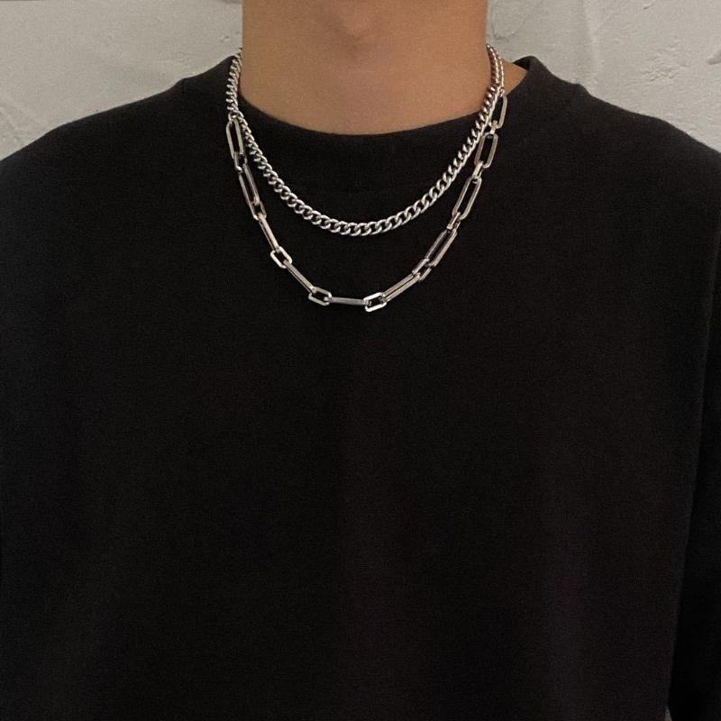 Chains Punk Stainless Steel Chain Necklace Long Hip Hop Double Cuban On The Neck Fashion Jewelry For Women Men Friends Gift
Chains Punk Stainless Steel Chain Necklace Long Hip Hop Double Cuban On The Neck Fashion Jewelry For Women Men Friends Gift