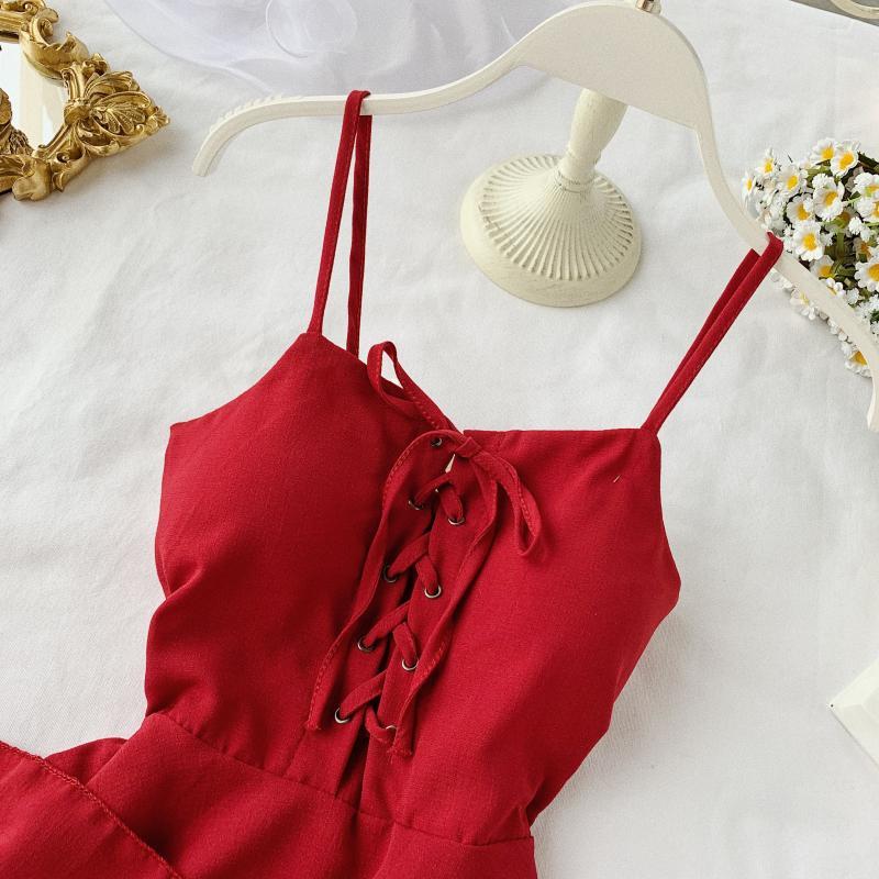 Solid Spring Summer Dress Women High Waist Fashion A-line Sexy Vestidos Irregular Korean Mini Dresses 210521