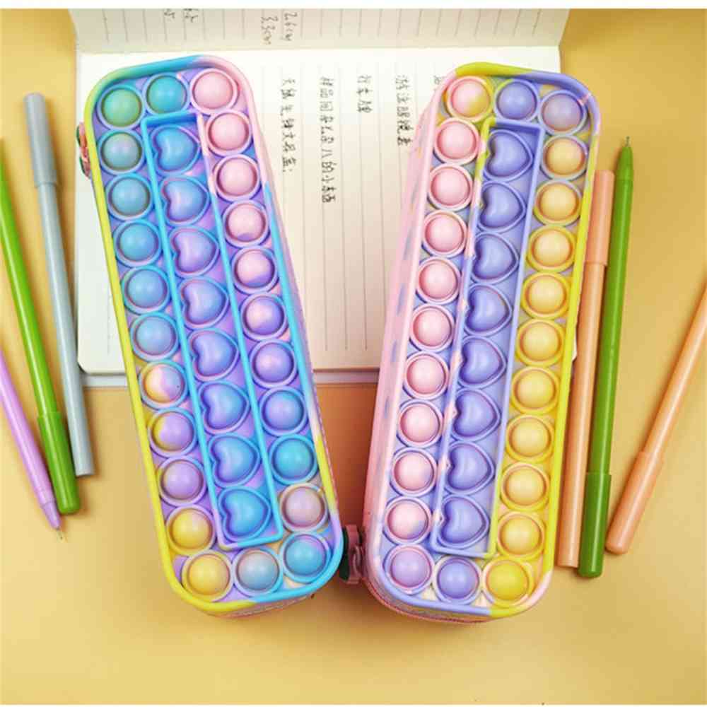 Children's Rainbow Push Pop Bubble Silicone Large Capacity Storage Stationery Box Toys Pioneer Sensory Fidget Decompression Student, White
Children's Rainbow Push Pop Bubble Silicone Large Capacity Storage Stationery Box Toys Pioneer Sensory Fidget Decompression Student, White
