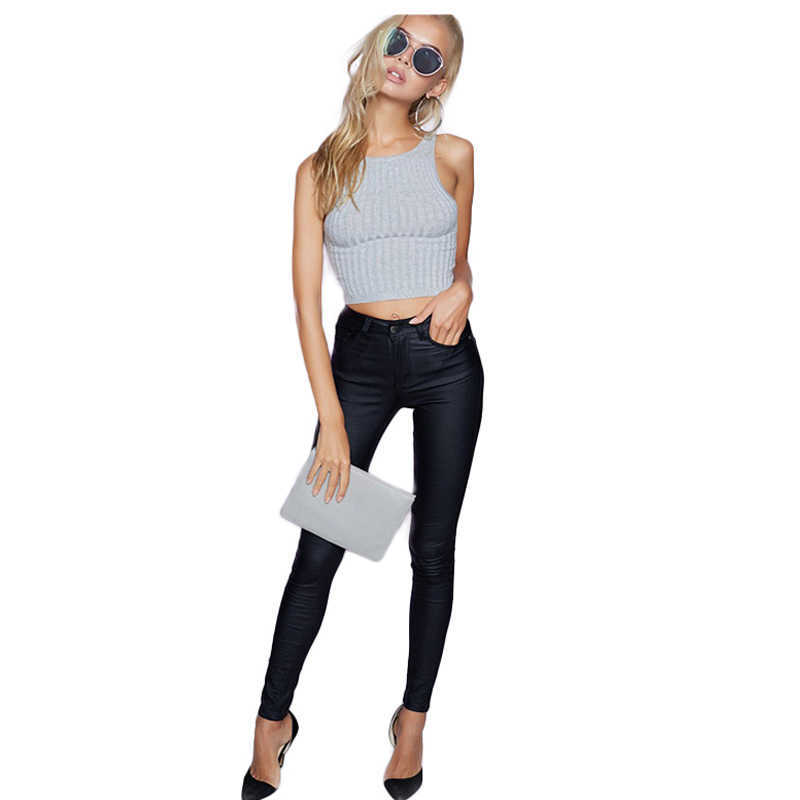 Fashion Women Jeansfitting High Waist slim Skinny woman JeansFaux leather jeansstretch Female jeanspencil pants C1075 210922