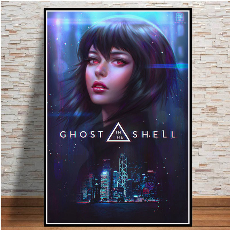 Poster And Prints Hot Ghost In The Shell Fight Police Japan Anime Art Paintings Canvas Wall Pictures For Living Room Home Decor