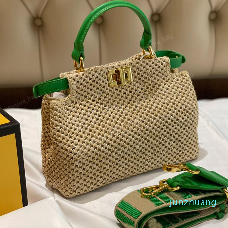 Designer- Fashion woven handbag small tote bag detachable shoulder strap classic rotation lock perforated wallet letter pattern green handle
Designer- Fashion woven handbag small tote bag detachable shoulder strap classic rotation lock perforated wallet letter pattern green handle