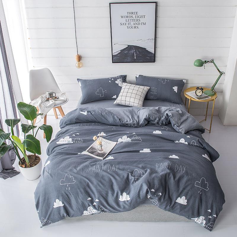 Bedding Sets Home Textile Dark Gray Cloud Cartoon Duvet Cover Pillowcase Flat Bed Sheet Boy Teen Girls Linens Set King Queen
Bedding Sets Home Textile Dark Gray Cloud Cartoon Duvet Cover Pillowcase Flat Bed Sheet Boy Teen Girls Linens Set King Queen