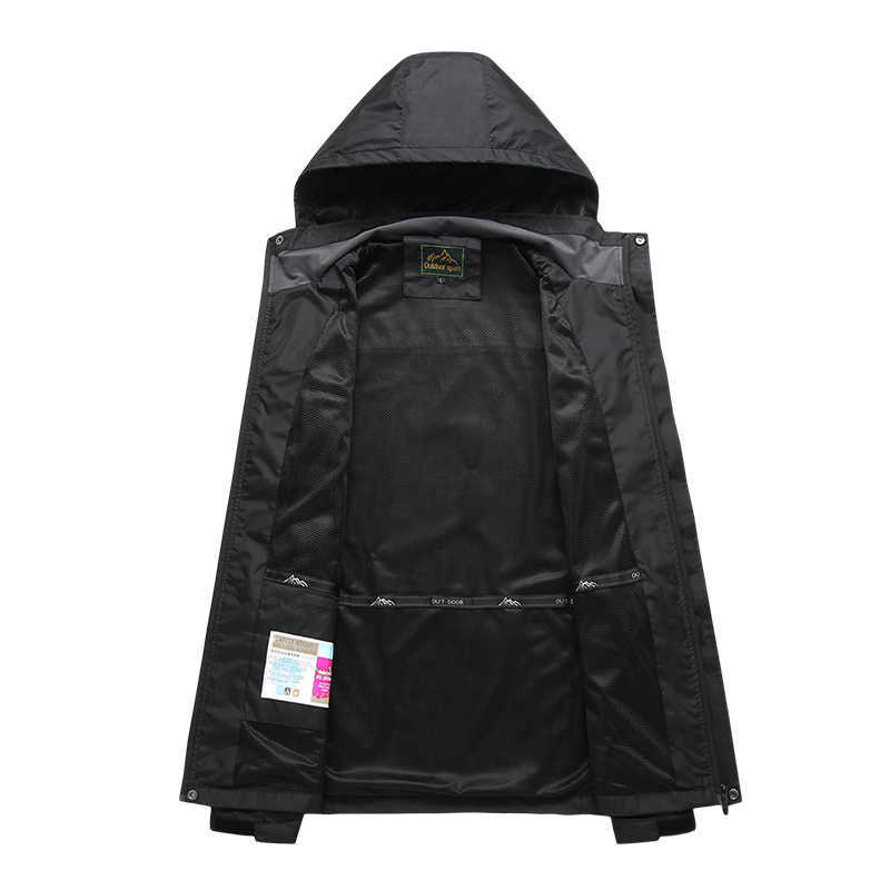 Plus Size 7XL 8XL Summer Jacket Men Hooded Thin Outerwear Coats Multi Pockets Breathable Mountain Climbing Windbreakers Jackets 211009
