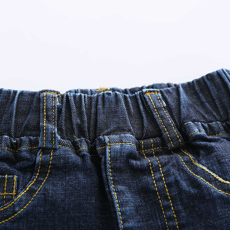 Spring Autumn 2-12 Years Teenage Student Elastic Letter Child Trousers Baby Long Pants Denim Blue Kids Jeans For Boys 210529