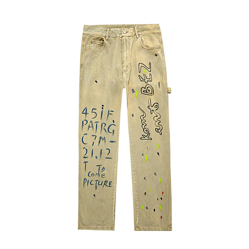 High Street Printed Slim Fit Jeans Men's Fashion Straight Denim Pants Retro Loose Casual Trousers, Tfaw230 khaki
High Street Printed Slim Fit Jeans Men's Fashion Straight Denim Pants Retro Loose Casual Trousers, Tfaw230 khaki