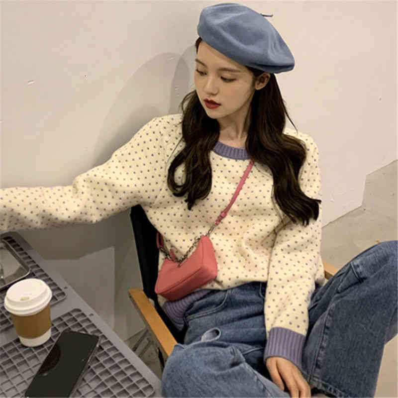 women's sweaters nomikuma korean sweet dot women pullover sweater hit color long sleeve o-neck knitted autumn winter pull femme 6c981, White;black
women's sweaters nomikuma korean sweet dot women pullover sweater hit color long sleeve o-neck knitted autumn winter pull femme 6c981, White;black