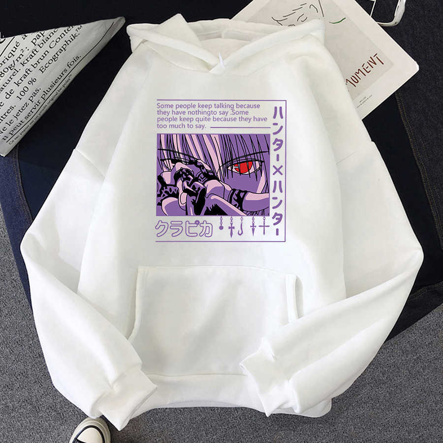 Anime Hoodie Hunter X Hunter Kurapika Men Long Sleeve Manga Kurapika HxH Devil Eye Hoodies Killua Zoldyck Devil Eye Hoody Y0804
