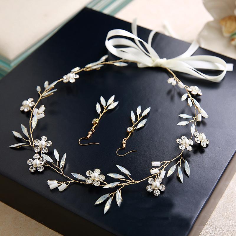 Earrings & Necklace Romantic Leaf Flower Headbands Opal Crystal Gold Wired Sets Bridal Wedding Engagement Hair Accessories, Silver
Earrings & Necklace Romantic Leaf Flower Headbands Opal Crystal Gold Wired Sets Bridal Wedding Engagement Hair Accessories, Silver