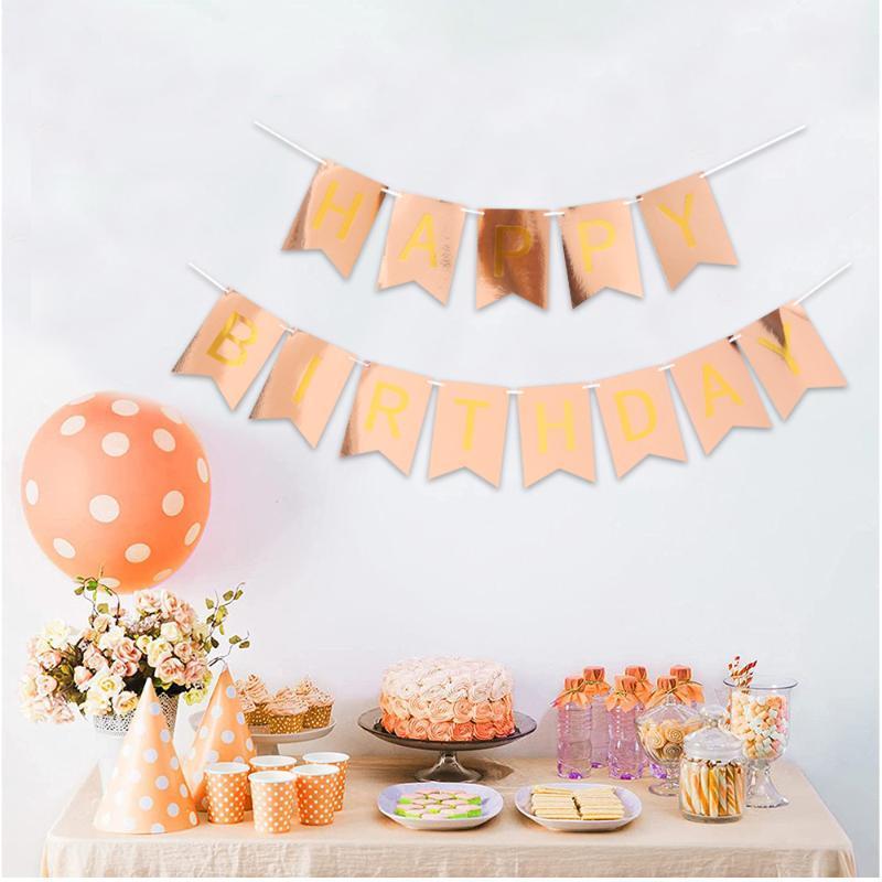 Party Decoration Rose Gold Birthday Decorations Hanging Flags With Letters Happy Scene Layout
Party Decoration Rose Gold Birthday Decorations Hanging Flags With Letters Happy Scene Layout