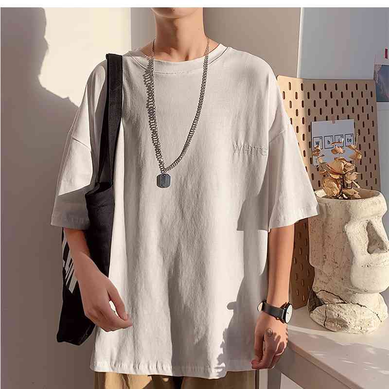 Black White LOOSE Oversized Summer T Shirt MEN'S ROCK Skateboard Hip Hop T-shirt Short Sleeves Streetwear TOPS TEES TSHIRT 210707
