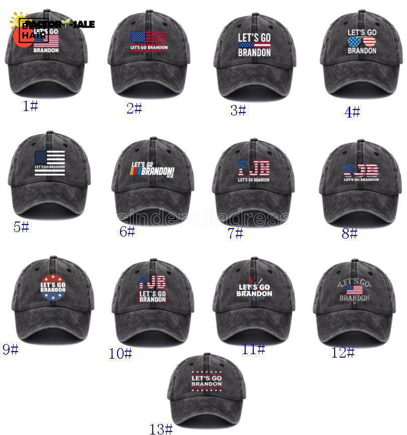 DHL 2022 Party Hats Lets Go Brandon FJB Dad Beanie Cap Printed Baseball Caps Washed Cotton Denim Adjustable Hat Fffx