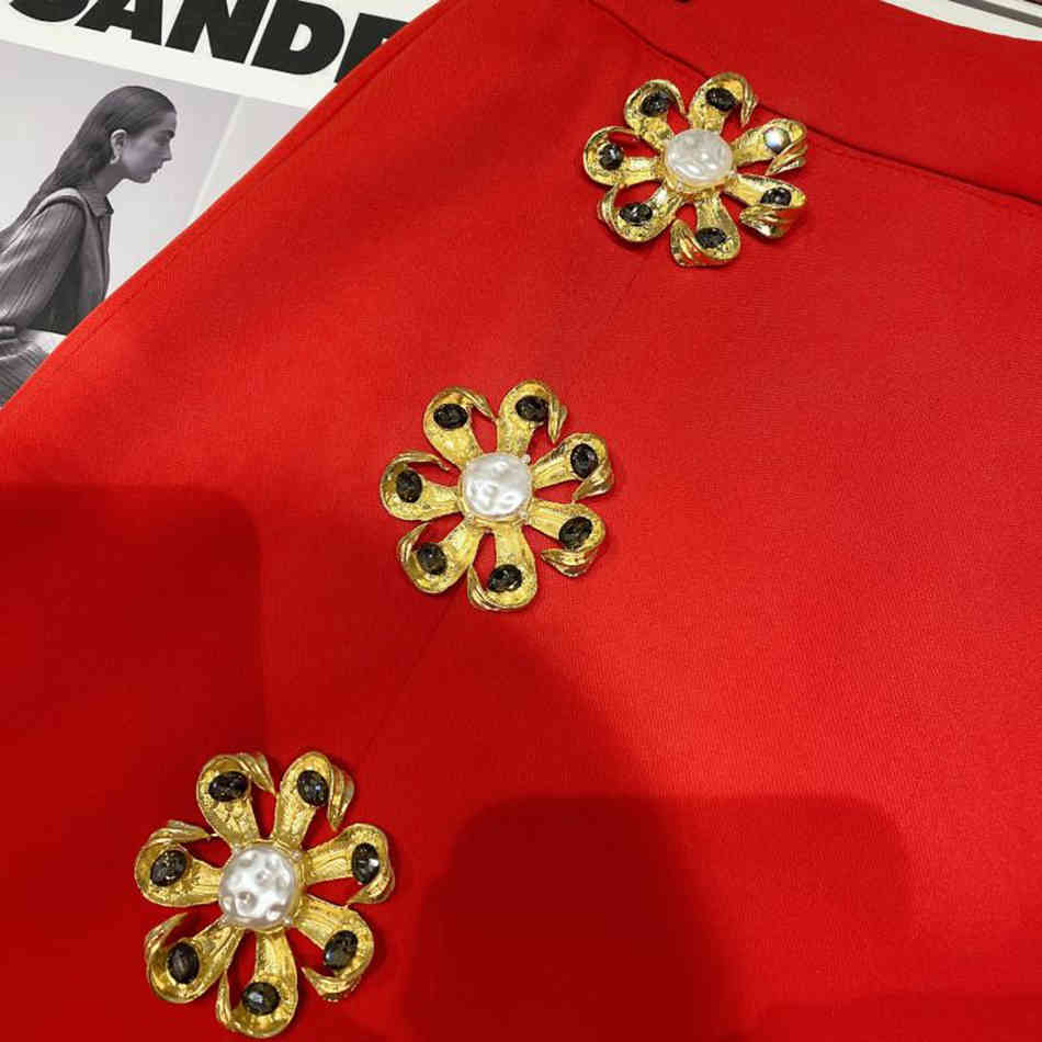 Free Women's Chic Flower Button High Waist Skirt Summer Black Sexy A-line Fashion Mini 210524