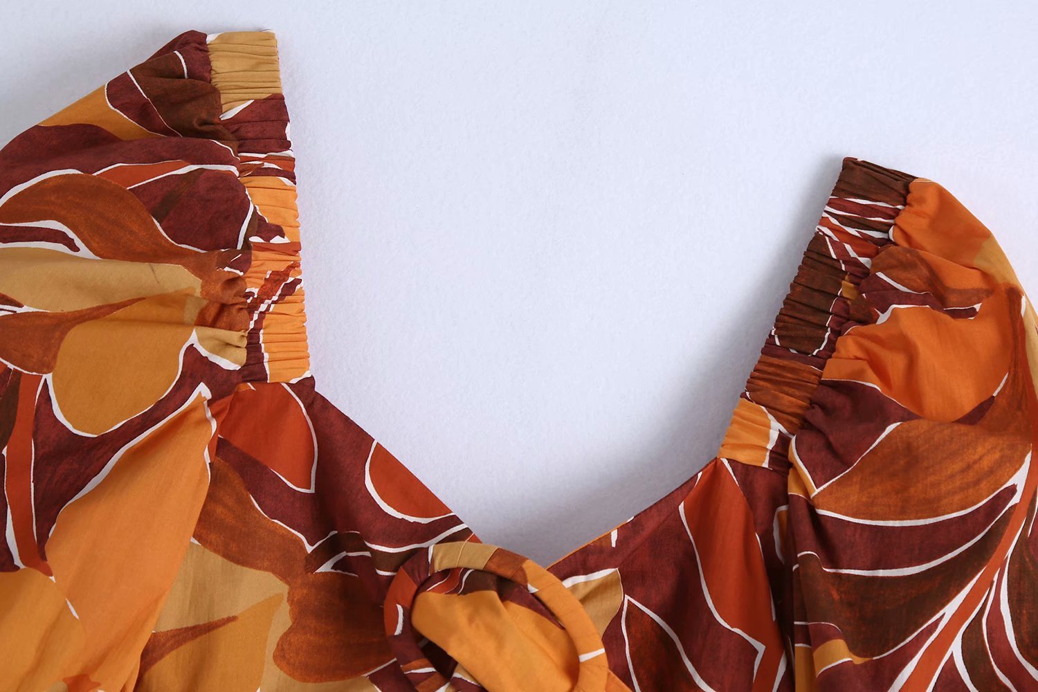 Summer Puff Sleeve Open Back All-match Printed Short Women's Tops Harajuku Sexy Chic Female Shirt 210507