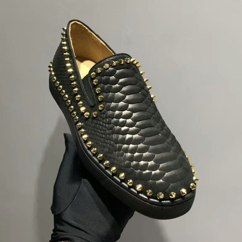 Dress Shoes With Box Fashion Low Cut Spikes Flats Red Bottom For Men and Women Leather Sneakers Party Designer Shoes, Black
Dress Shoes With Box Fashion Low Cut Spikes Flats Red Bottom For Men and Women Leather Sneakers Party Designer Shoes, Black