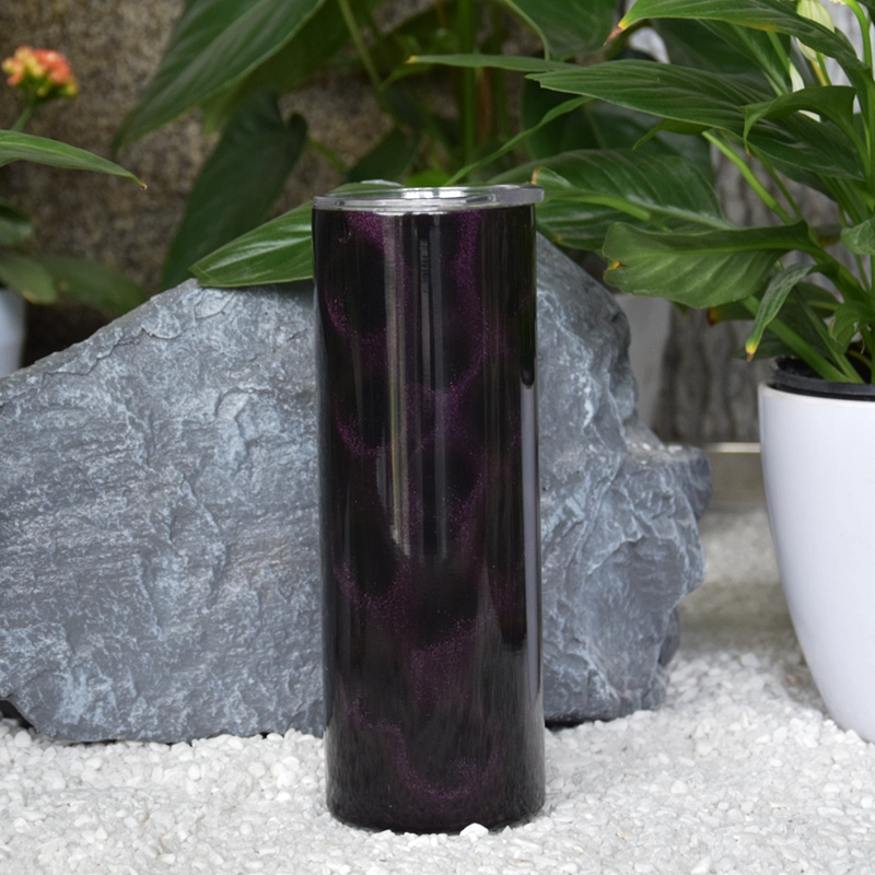 Sublimation Straight Tumbler Blanks 3D Dazzling Color Wormhole Tumblers Peacock Pattern Glitter Water Bottles with lids Stainless Steel Travel Coffee 