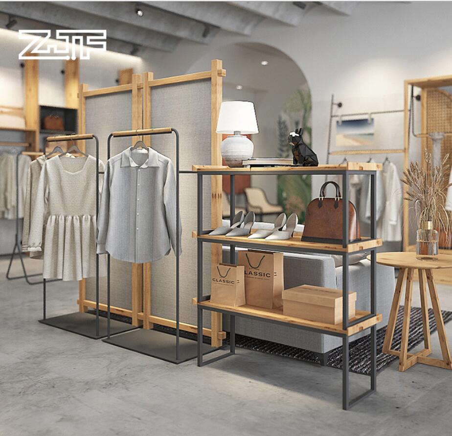 Clothing store display table Commercial Furniture water solid wood tables rectangular height displays Taichung Island D4