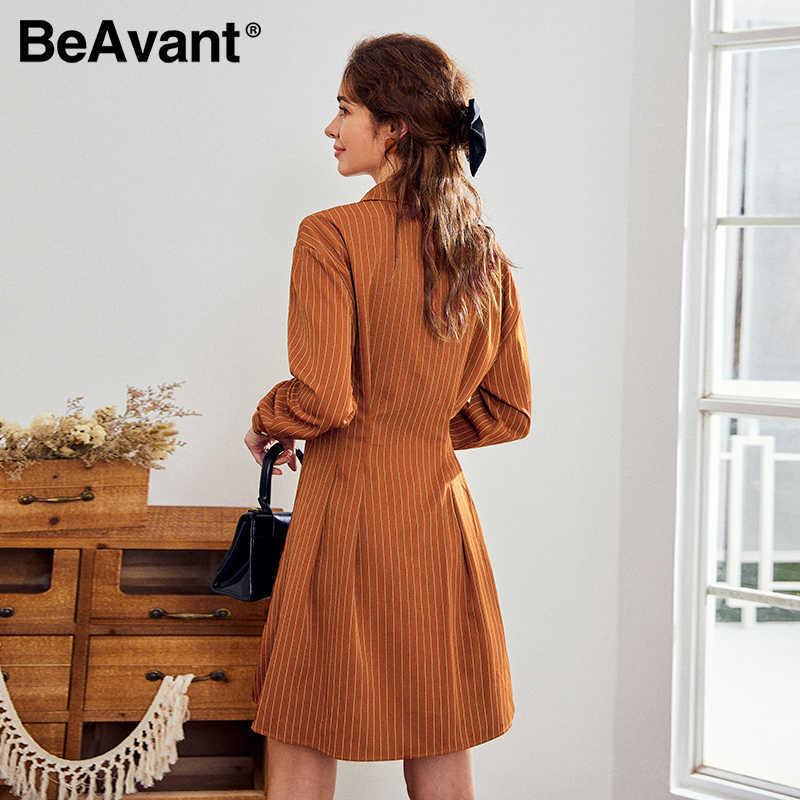 BeAvant Elegant long sleevele blazer female dress Solid khaki ladies blazer dress Autumn winter long sleeve chic party dress 210709