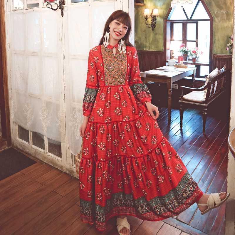 Casual Dresses JSXDHK Bohemian Holiday Maxi Dress Spring Autumn Embroidery Long Sleeve Vintage Flower Print Plaid Big Swing Vestidos, Blue
Casual Dresses JSXDHK Bohemian Holiday Maxi Dress Spring Autumn Embroidery Long Sleeve Vintage Flower Print Plaid Big Swing Vestidos, Blue