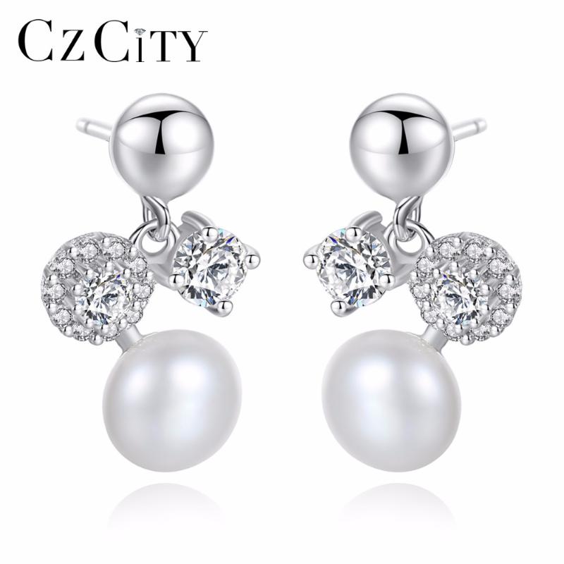 Stud CZCITY Cute Korean Pearl Earrings Cubic Zirconia Crystal Stone 925 Sterling Silver Women Natural Small Earring Jewelry, Golden;silver
Stud CZCITY Cute Korean Pearl Earrings Cubic Zirconia Crystal Stone 925 Sterling Silver Women Natural Small Earring Jewelry, Golden;silver