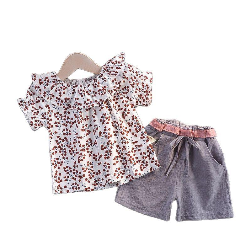 Clothing Sets Fashion Kids Girls Cute Short Sleeve Floral Tops And Shorts 2Pcs Outfits Summer Children 1-5 Years, Gray
Clothing Sets Fashion Kids Girls Cute Short Sleeve Floral Tops And Shorts 2Pcs Outfits Summer Children 1-5 Years, Gray