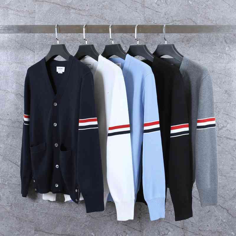 Men's Hoodies & Sweatshirts tb high-end quality wool cardigan sweater coat leisure V-neck male and female lovers three bars autumn winter IKBN, White
Men's Hoodies & Sweatshirts tb high-end quality wool cardigan sweater coat leisure V-neck male and female lovers three bars autumn winter IKBN, White