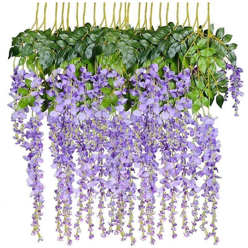 Decorative Flowers & Wreaths 12 Pack 3.6 Feet Artificial Fake Wisteria Vine Rattan Hanging Garland Silk String Home Party Wedding Decor
Decorative Flowers & Wreaths 12 Pack 3.6 Feet Artificial Fake Wisteria Vine Rattan Hanging Garland Silk String Home Party Wedding Decor